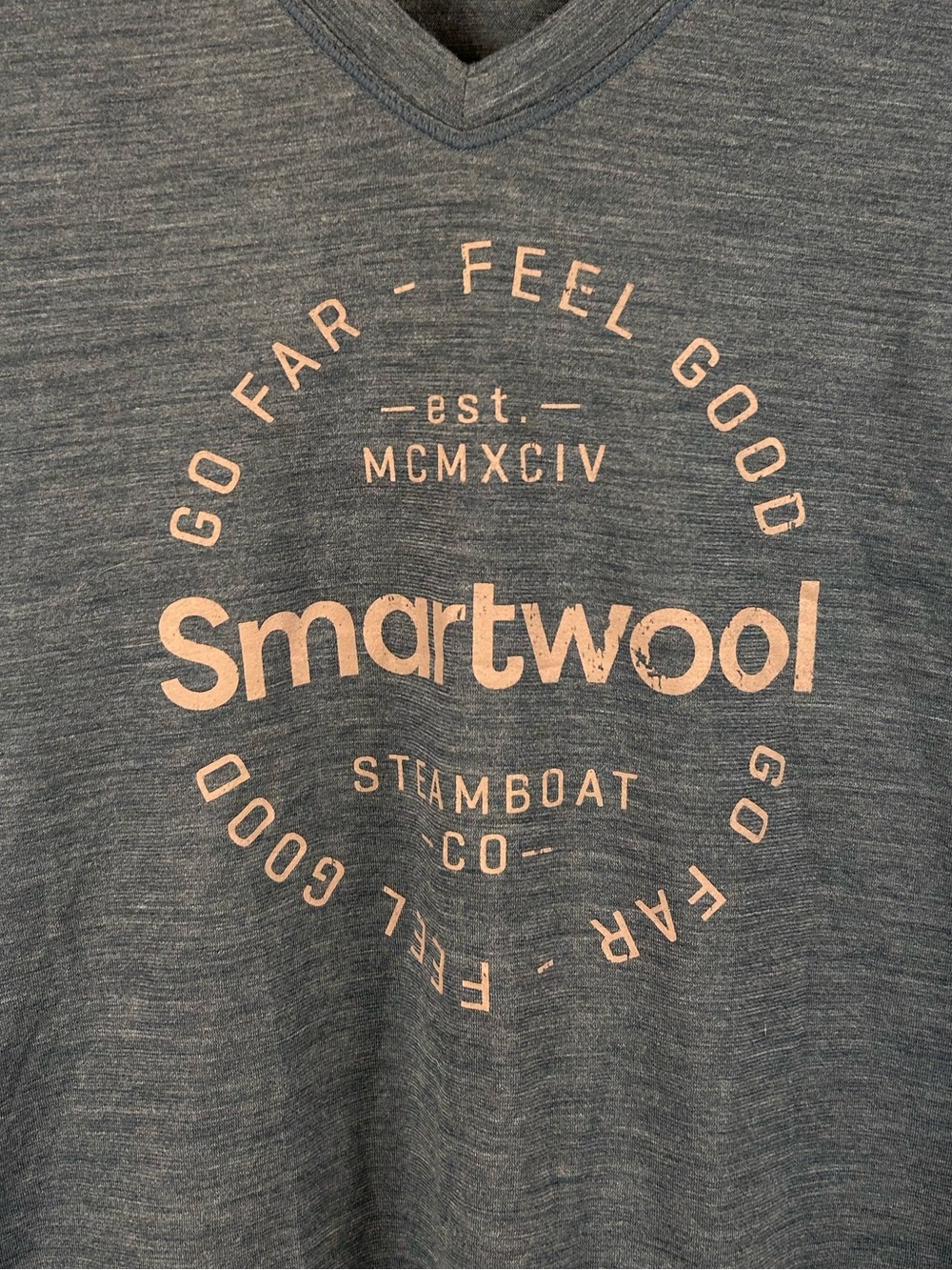 Smartwool Merino 150 Sport Women’s V-Neck Logo Tee Blue Size M - Picture 4 of 6